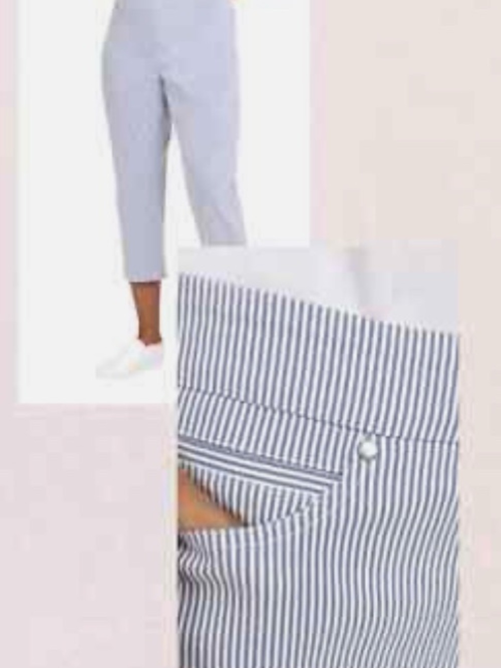 Mario Serrani Stretchy Capri Seersucker Pull-On Size L